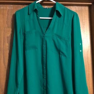 Express Green Portofino Blouse Size Med